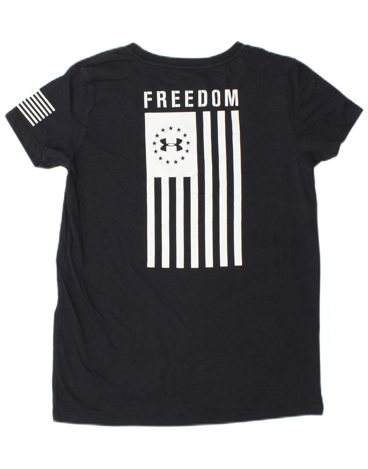 UNDER ARMOUR T-shirt graphique pour femme UK 6 XS Noir rayé