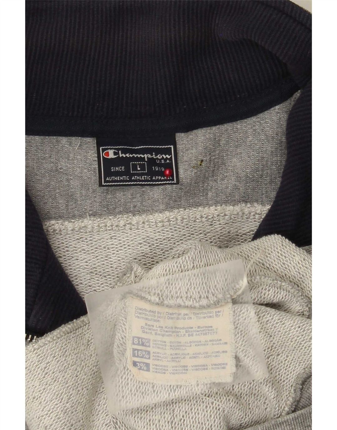 Champion Veste de survêtement pour homme Large Gris Colorblock Coton
