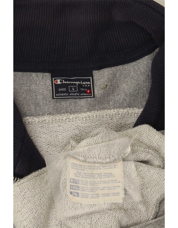 Champion Veste de survêtement pour homme Large Gris Colorblock Coton