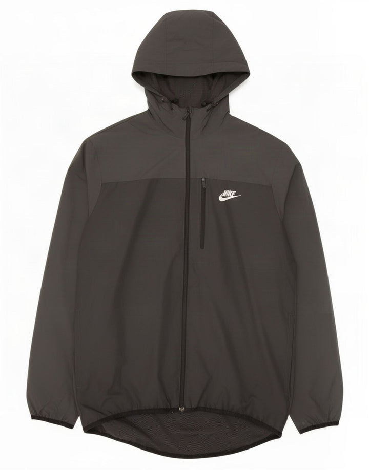 Nike Veste de pluie à capuche pour homme UK 38 Medium Noir Polyester