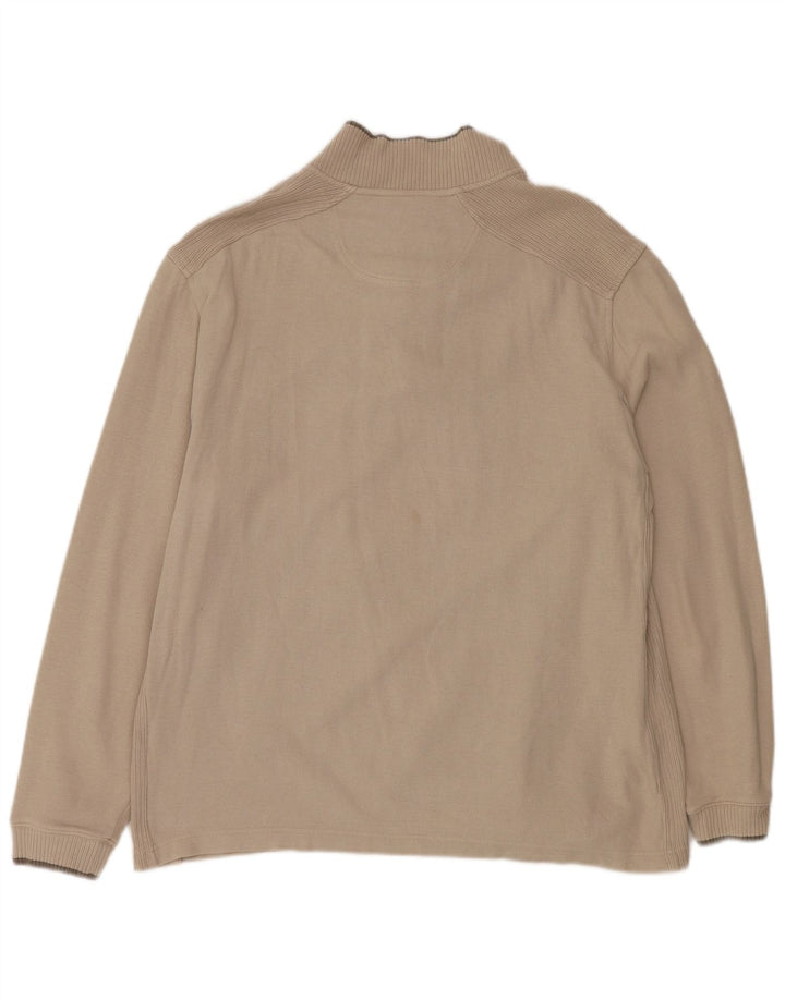 Izod Haut à col zippé et manches longues pour homme en coton beige