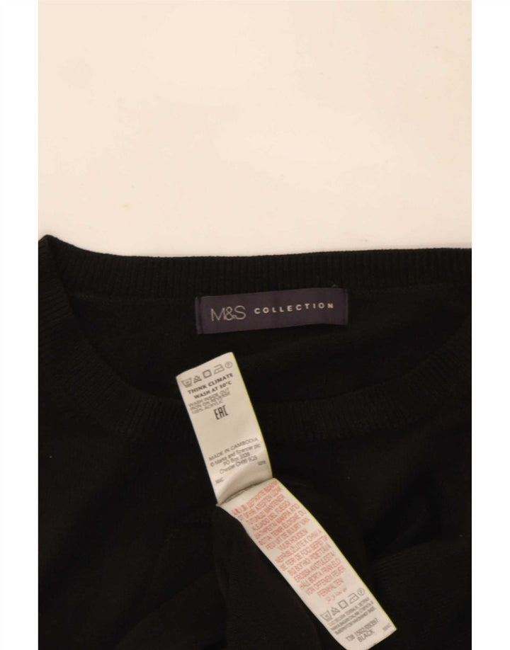 Marks & Spencer Pull à col rond pour femme UK 14 Acrylique noir moyen