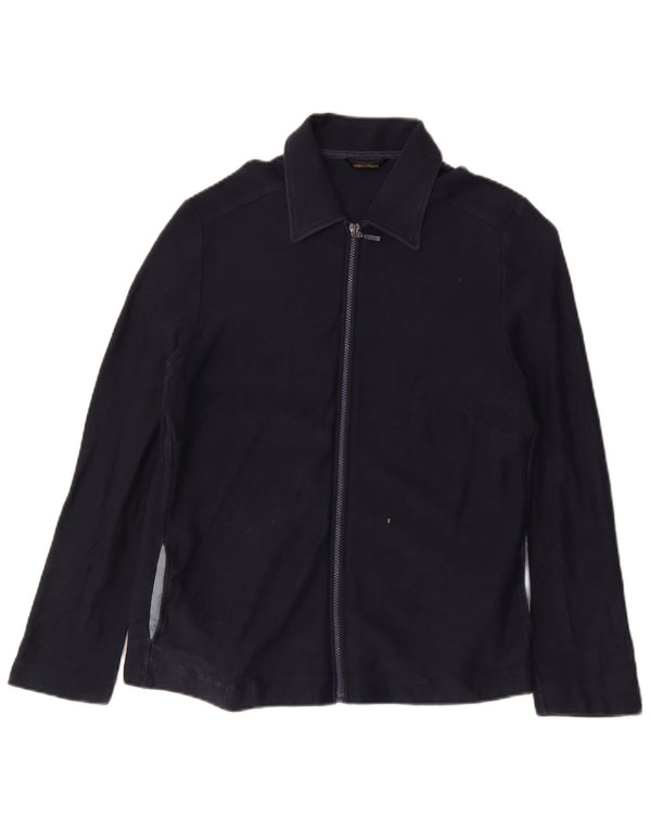 Marks & Spencer Veste Bomber Femme UK 16 Large Bleu Marine Coton