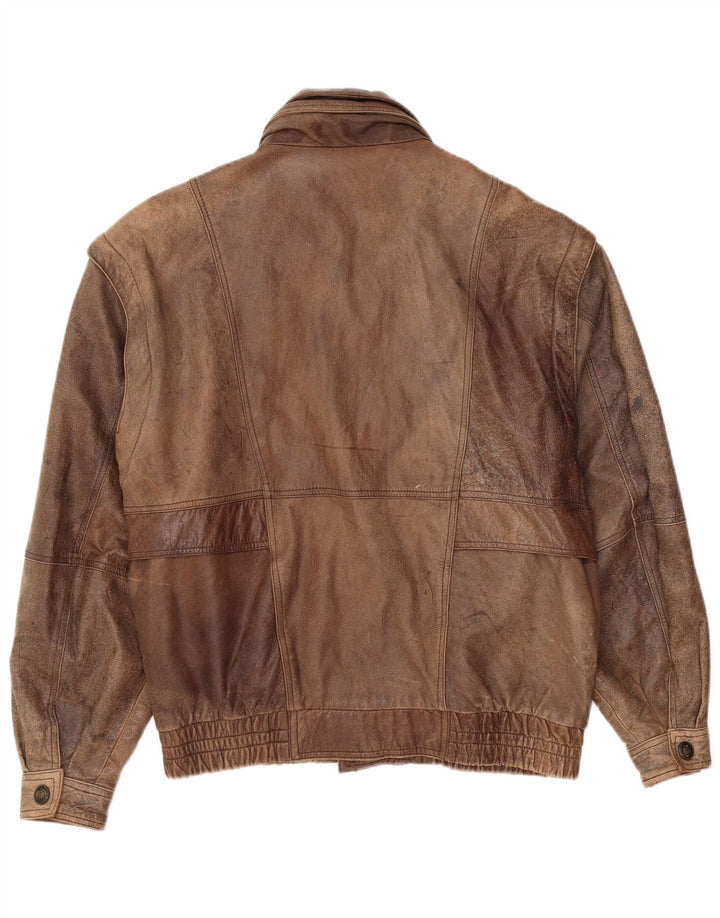 Veste en cuir homme vintage IT 48 Cuir marron moyen