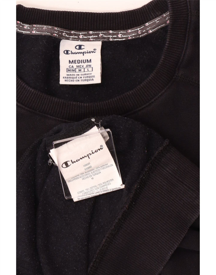 CHAMPION Sweat-shirt graphique pour femme UK 14, coton noir moyen