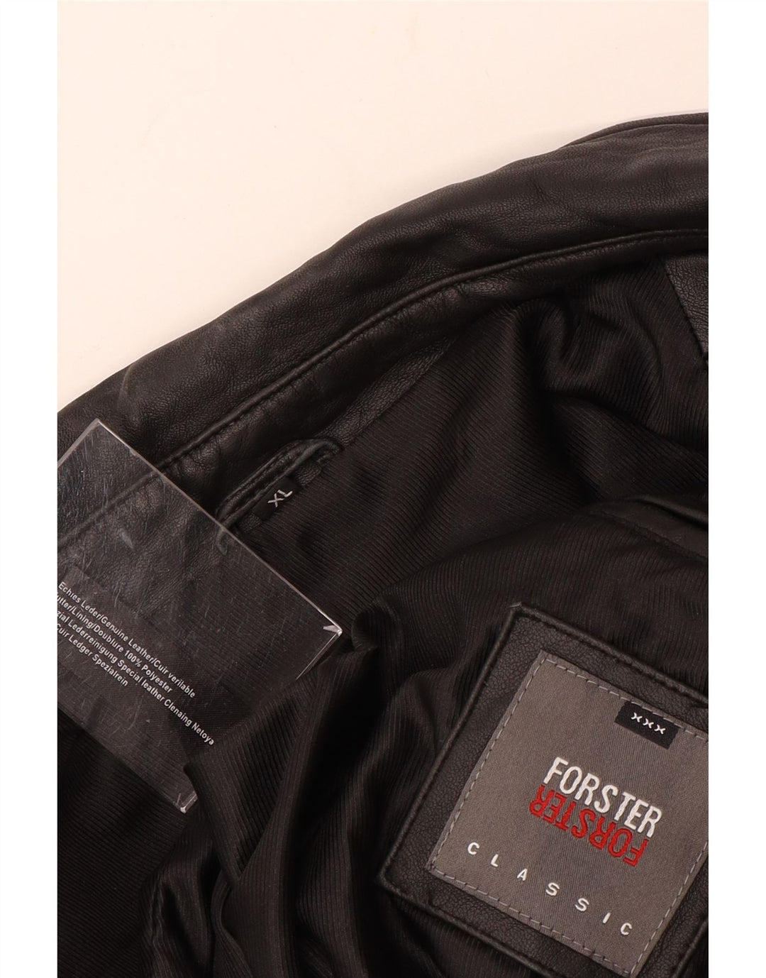 VINTAGE Veste en cuir homme UK 42 XL Cuir noir