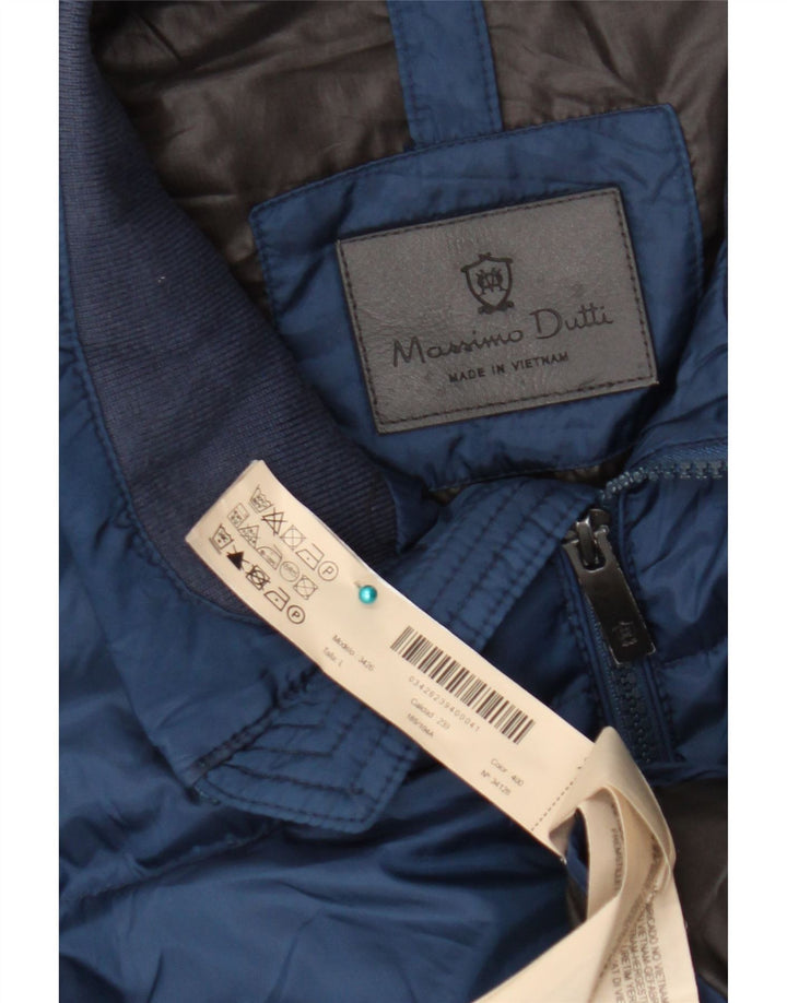 Massimo Dutti Veste matelassée pour homme UK 40 Large Bleu Marine Polyester
