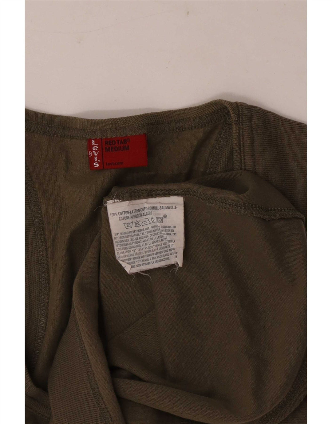 Levi's Débardeur Femme UK 12 Kaki Moyen Coton
