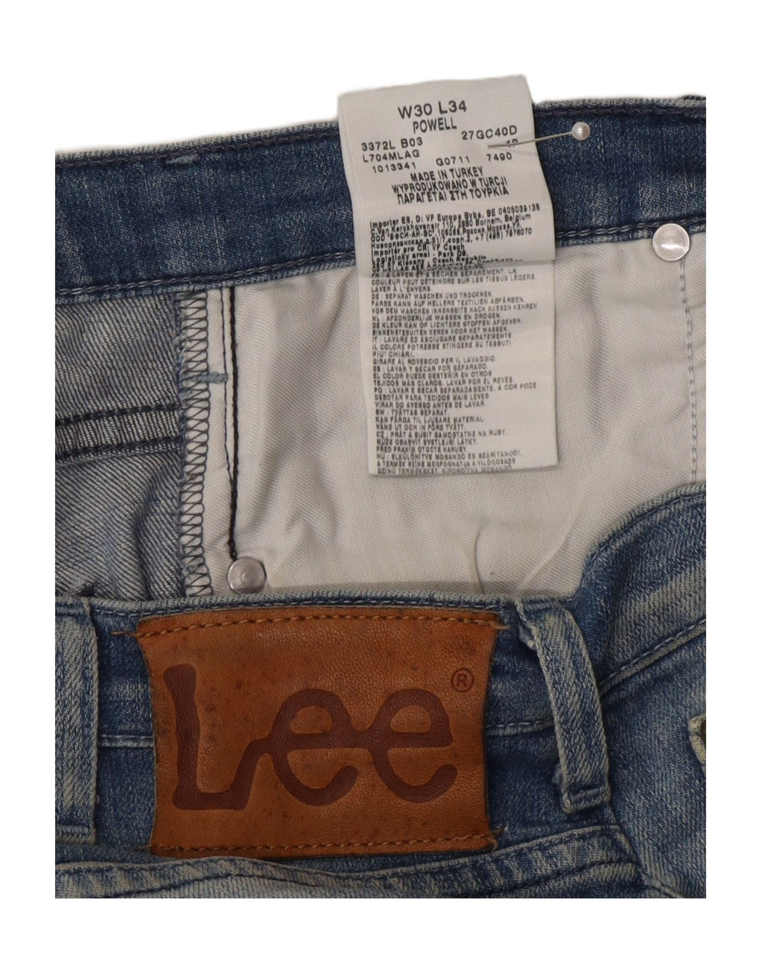 Lee Short en jean Lowell W30 homme bleu moyen en coton