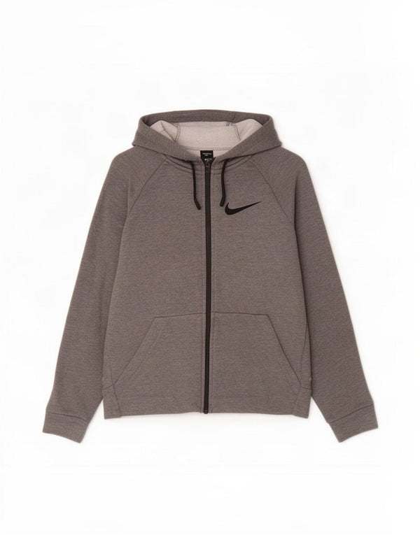 Nike Filles Dri Fit Zip Sweat à capuche 12-13 ans Grand Gris Polyester