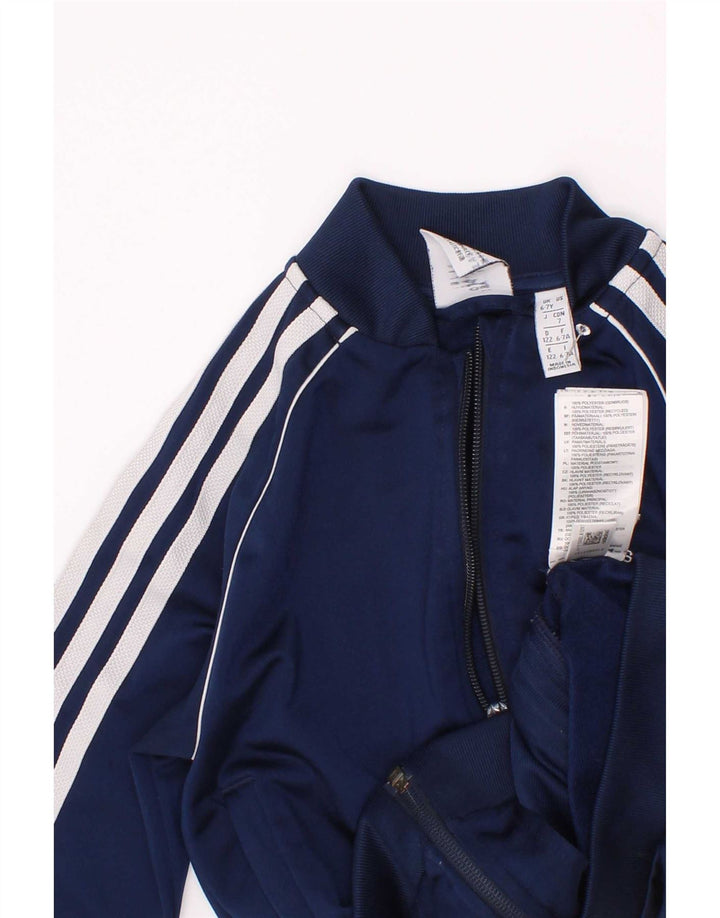 Veste de survêtement Adidas Garçon 6-7 ans Bleu Marine Polyester