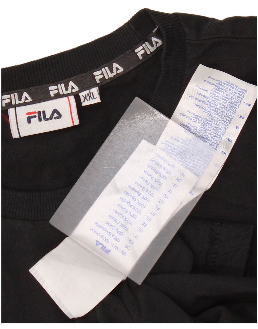Fila T-shirt graphique pour homme 2XL Noir Coton