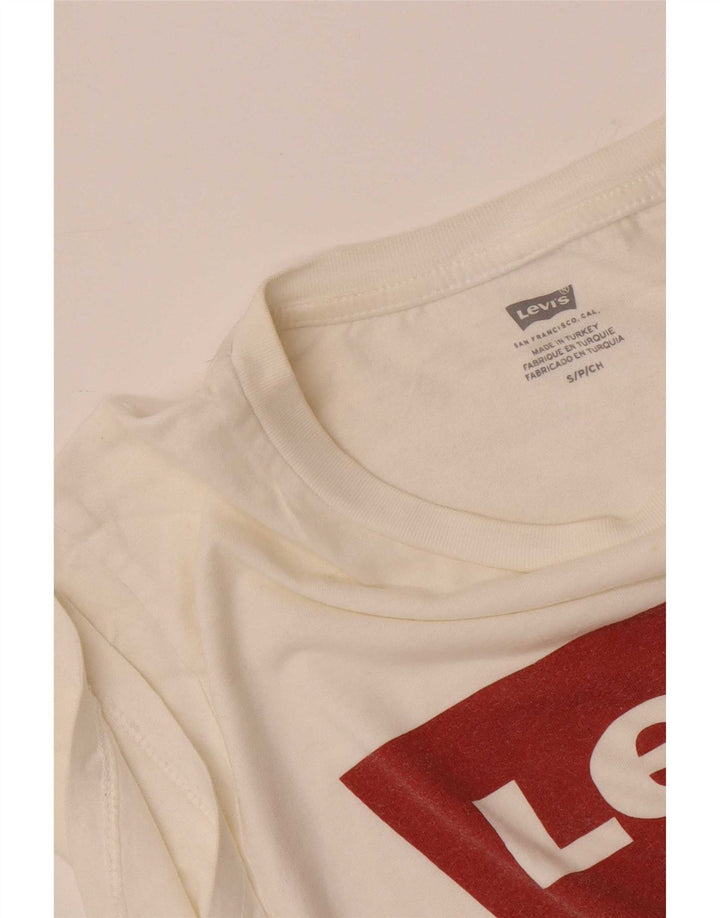 Levi's T-Shirt Graphique Femme UK 10 Small Blanc