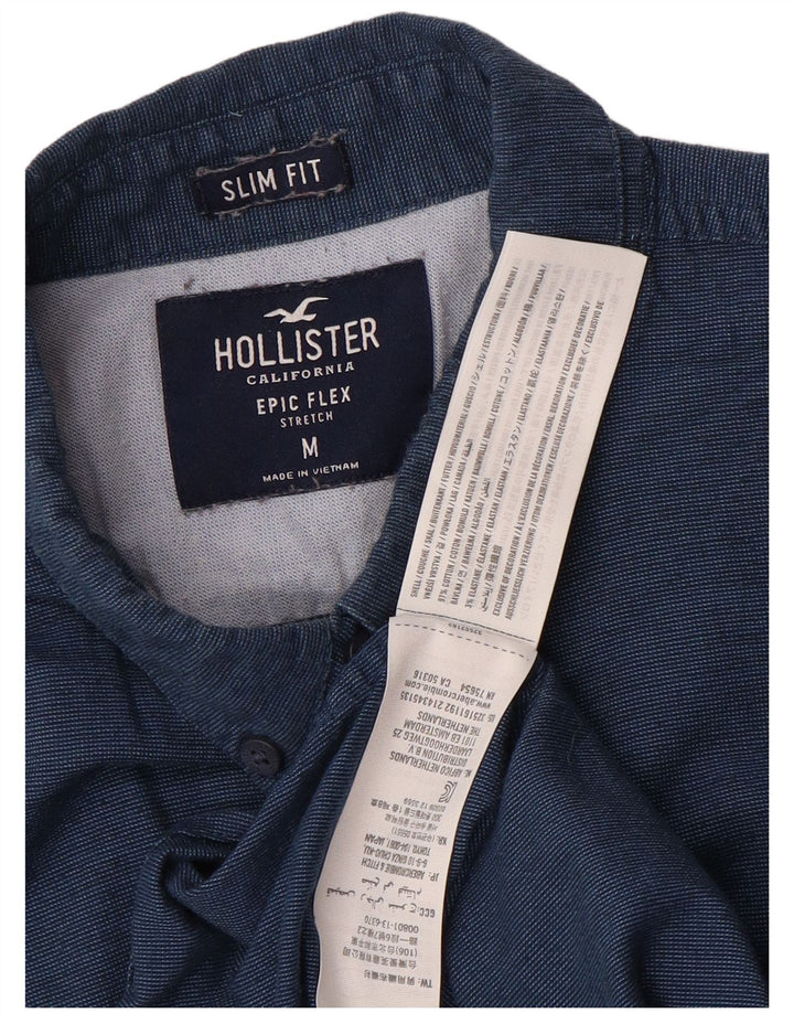 Hollister Chemise Slim Fit Homme Bleu Marine Moyen Coton