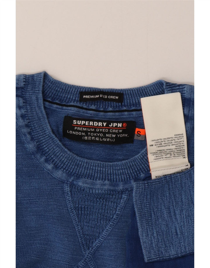 SUPERDRY Pull ras du cou pour femme UK 10 Petit Bleu Coton