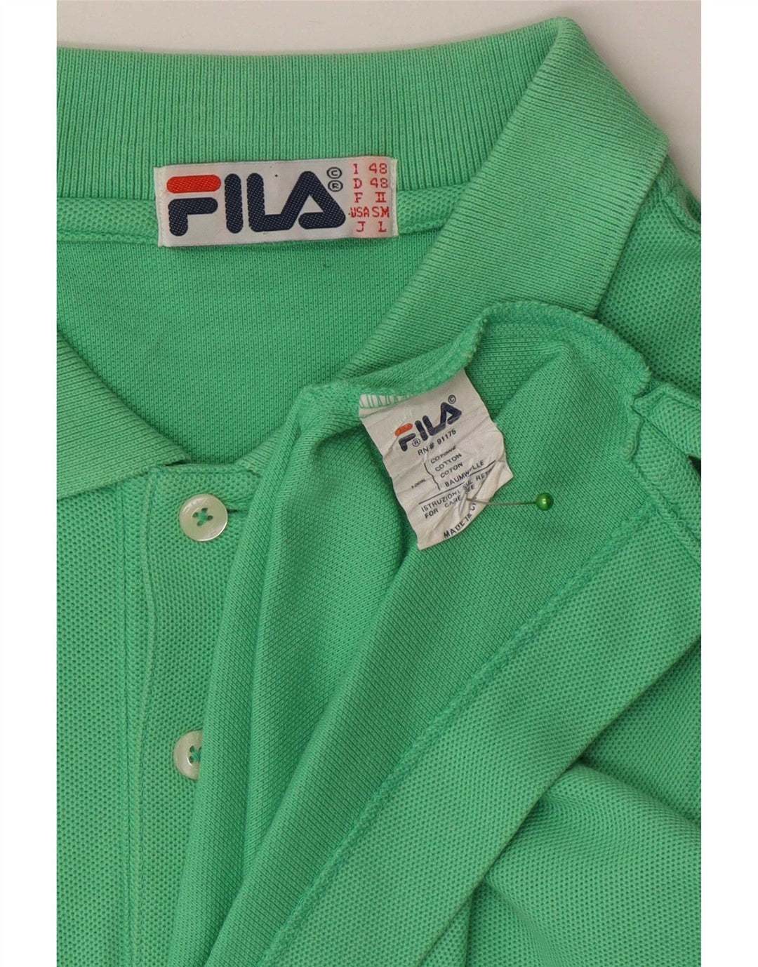 Fila Polo Homme IT 48 Vert Moyen Coton
