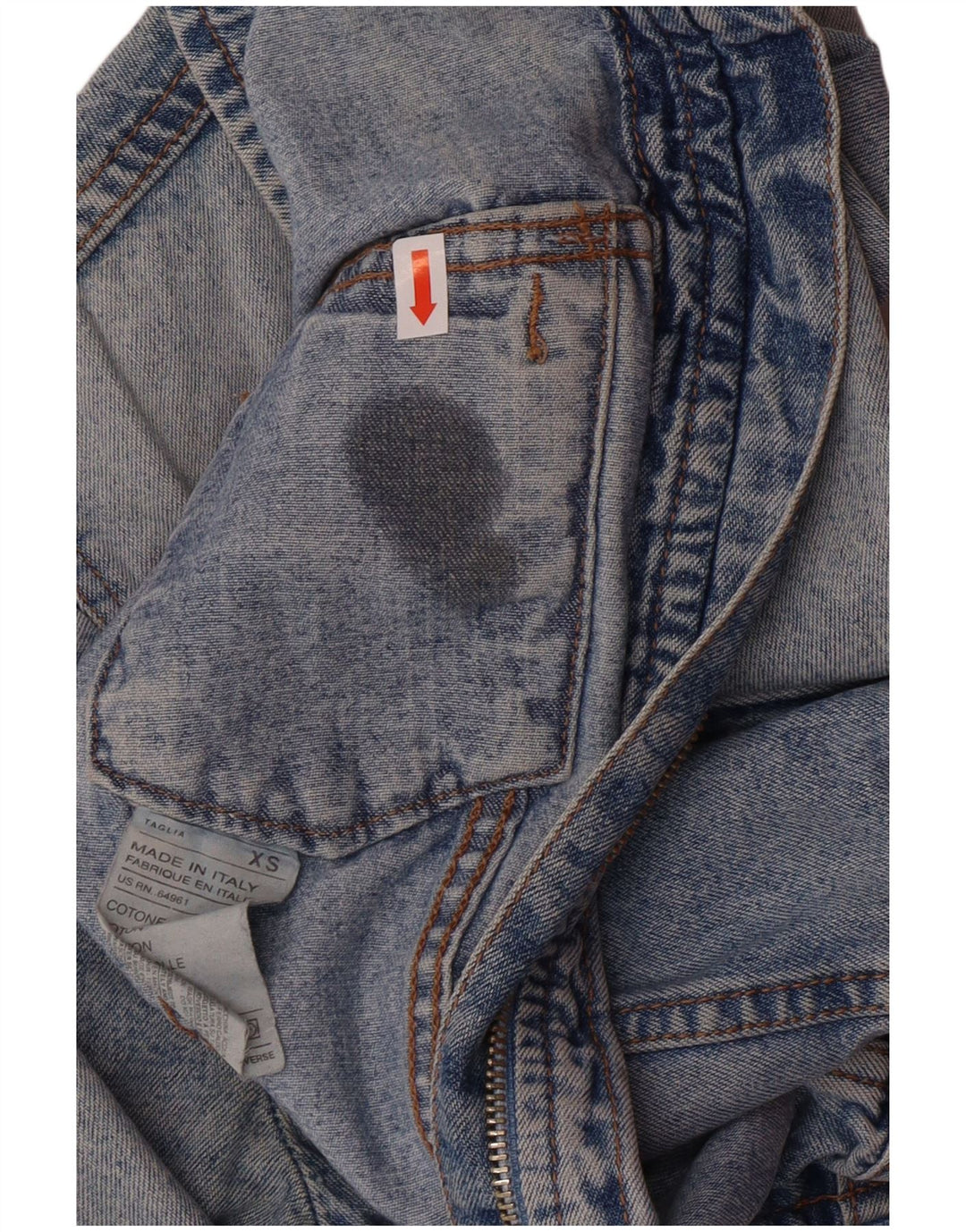 United Colors of Benetton Veste en jean courte pour femme UK 6 XS Bleu classique