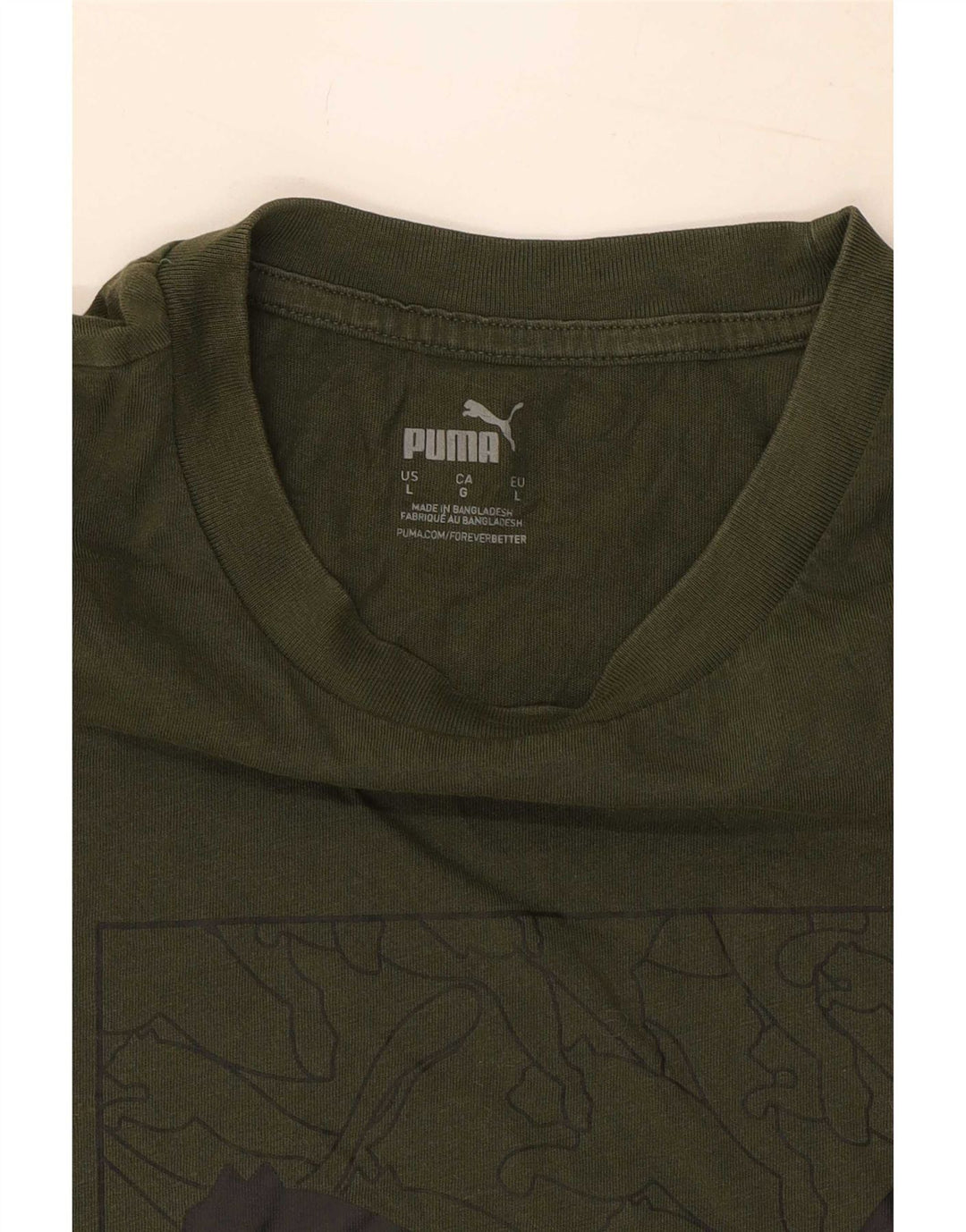 Puma T-Shirt Graphique Homme Kaki Large