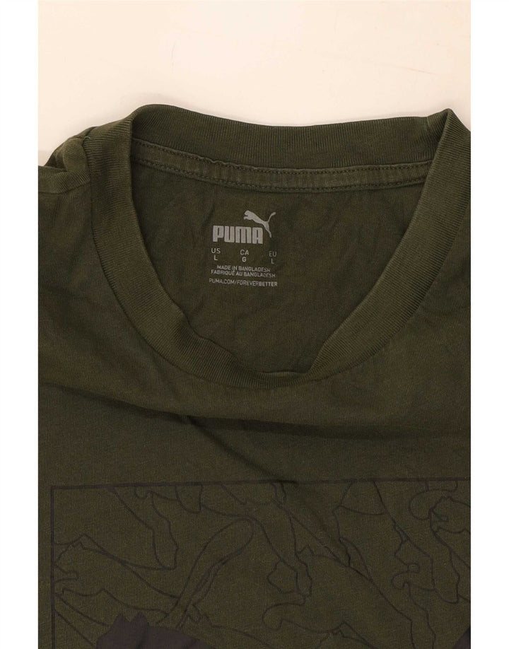 Puma T-Shirt Graphique Homme Kaki Large