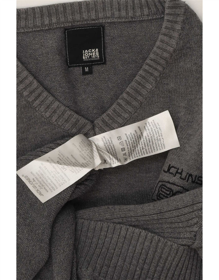 Jack & Jones Pull Col V Homme Gris Moyen Coton