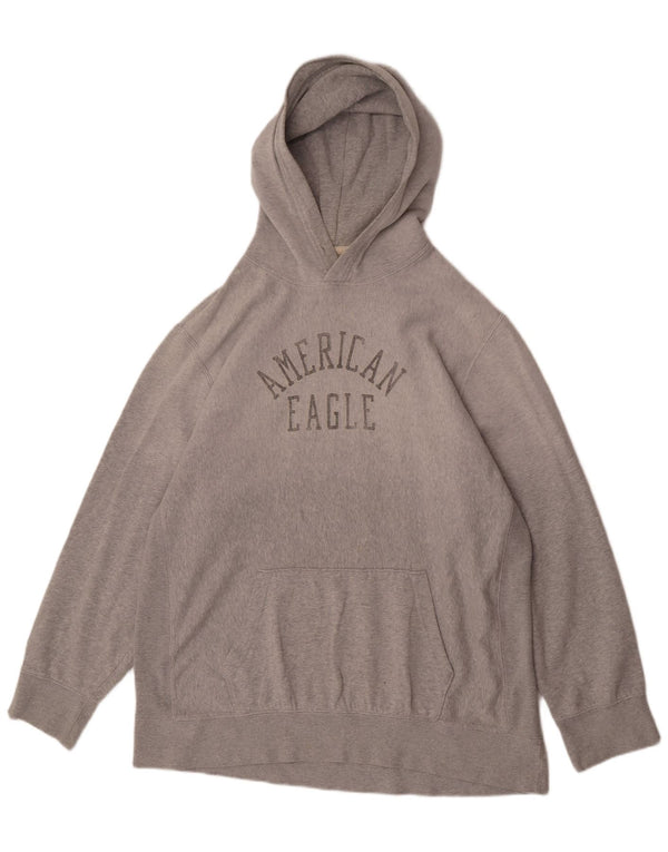 American Eagle Pull à capuche graphique pour homme 2XL Gris Coton