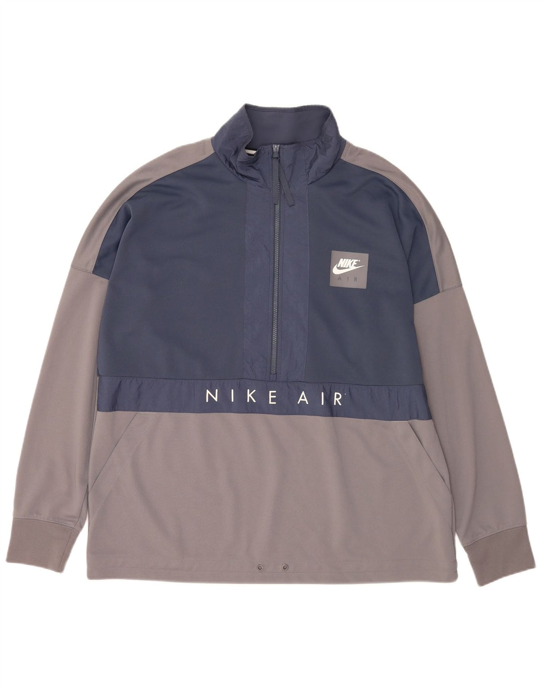 Nike Sweat-shirt graphique à col zippé pour homme XL Gris Colorblock Polyester