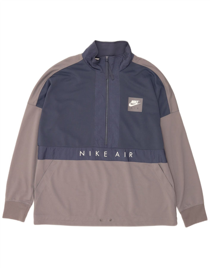 Nike Sweat-shirt graphique à col zippé pour homme XL Gris Colorblock Polyester