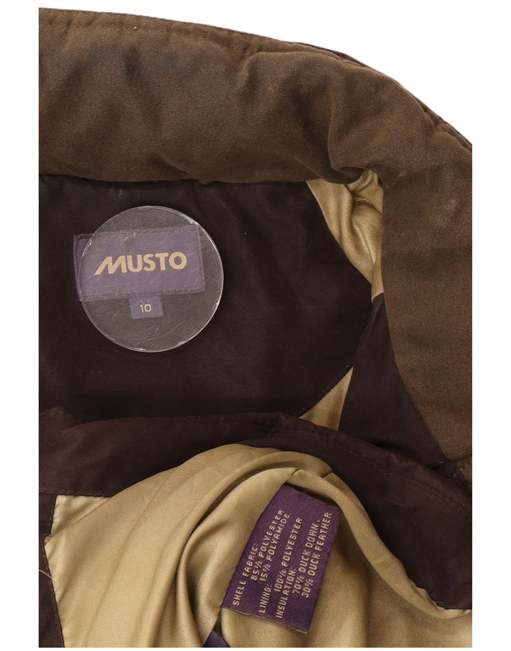 Musto Veste matelassée pour femme UK 10 Small Marron Polyester