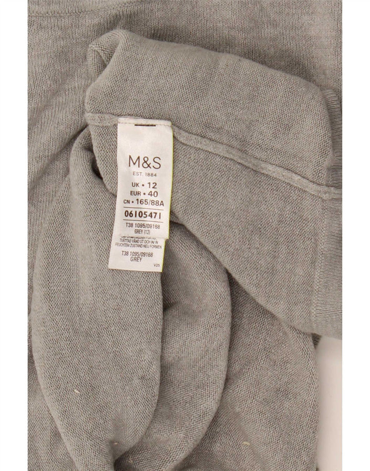 Marks & Spencer Pull col bateau pour femme UK 12 Gris moyen Acrylique