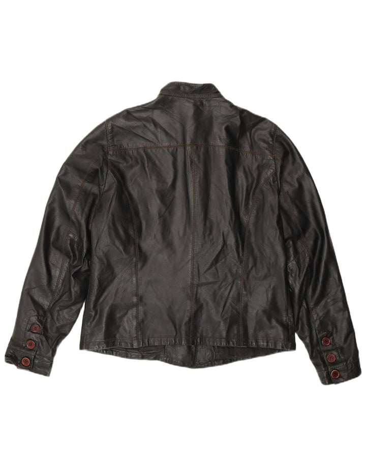 OVS Veste en Cuir Femme IT 46 Grand Cuir Noir