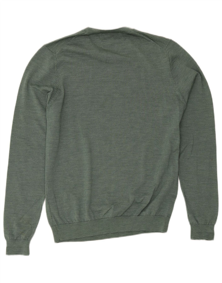 Marks & Spencer Pull col rond en laine mérinos pour homme Vert moyen