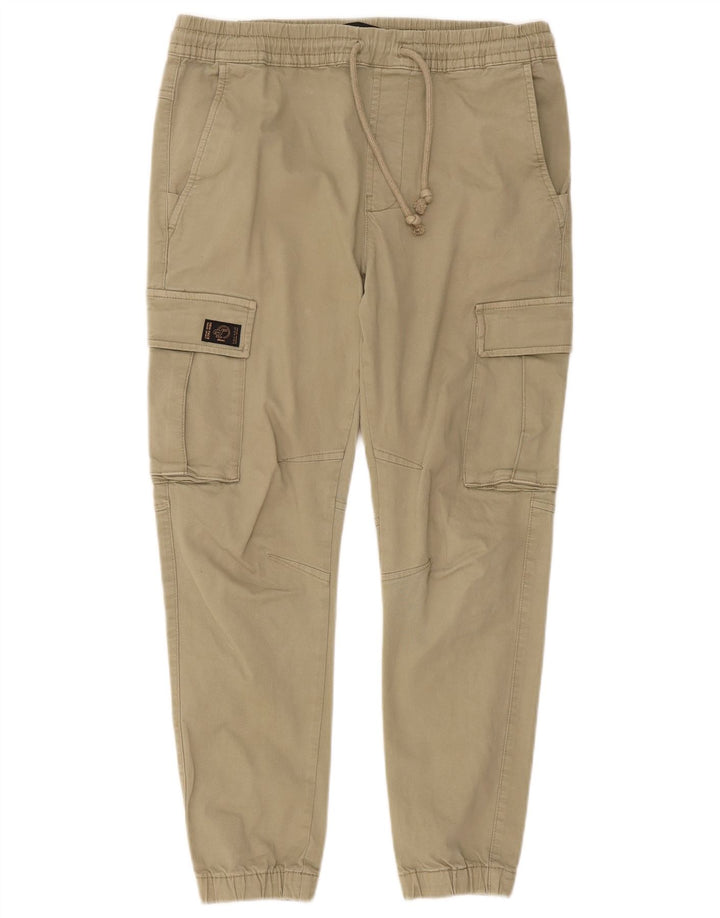 Zara Pantalon Cargo Joggers Homme Moyen W31 L27 Kaki Coton