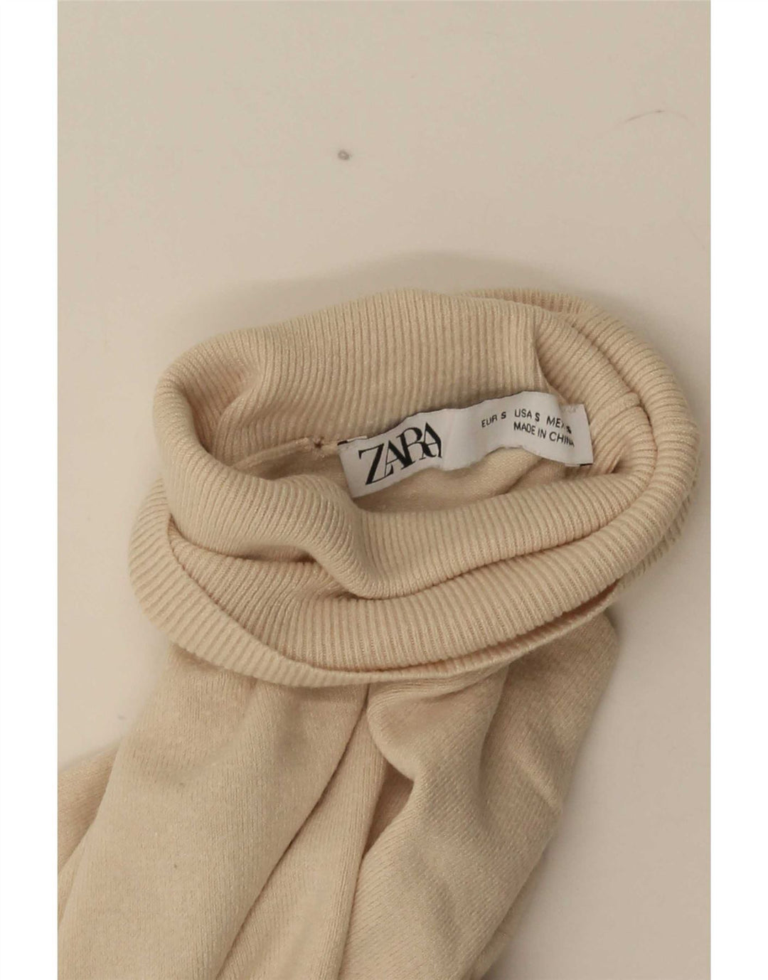 Zara Pull col roulé pour femme UK 10 Petit Beige