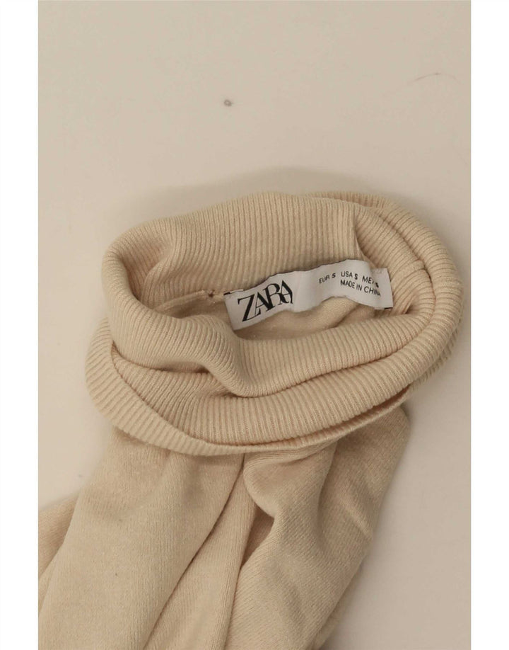 Zara Pull col roulé pour femme UK 10 Petit Beige