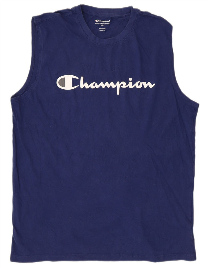 Champion T-Shirt Graphique Homme Grand Bleu Marine Coton