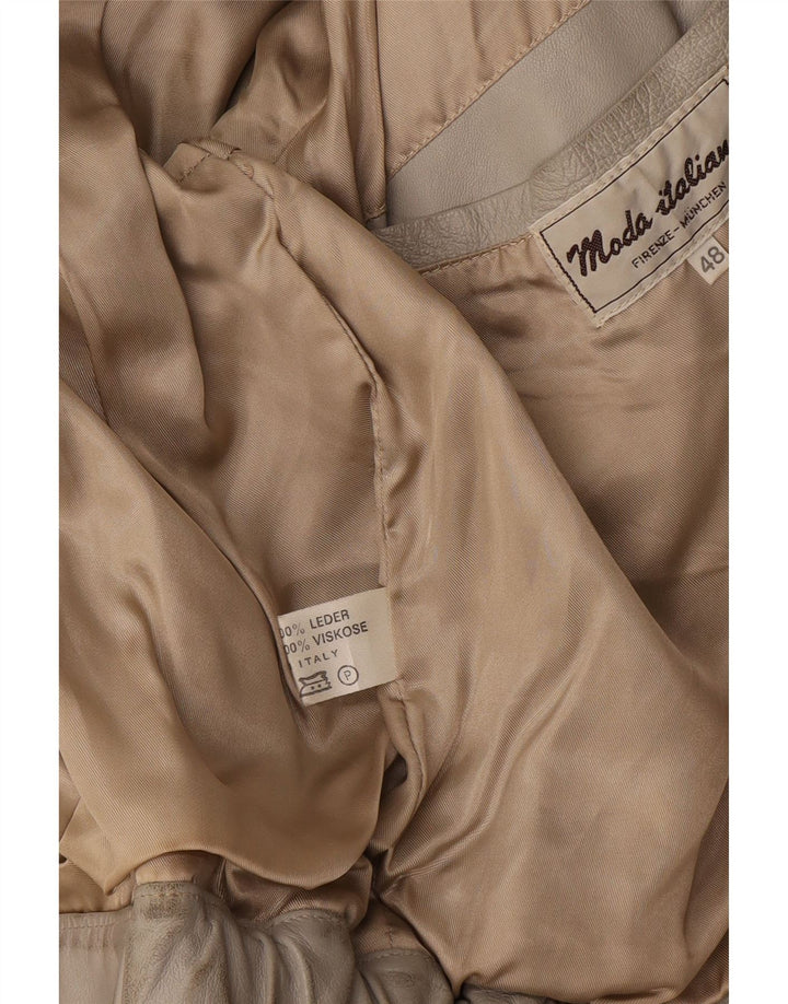 Moda Italiana Veste en cuir pour homme IT 48 Cuir beige moyen