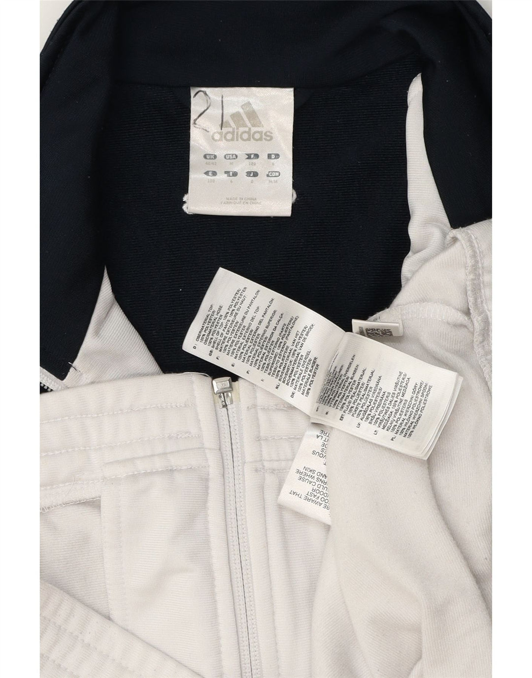 ADIDAS Veste de survêtement pour homme UK 40/42 Medium Blanc Colourblock