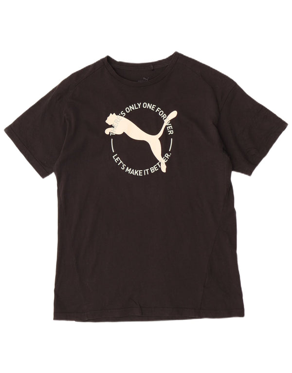 Puma T-Shirt Graphique Garçon 13-14 ans Noir Coton