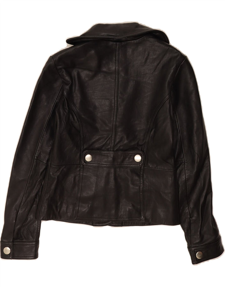 MOSSIMO Womens Leather Jacket UK 10 Small Black Leather Vintage Mossimo and Second-Hand Mossimo from Messina Hembry 