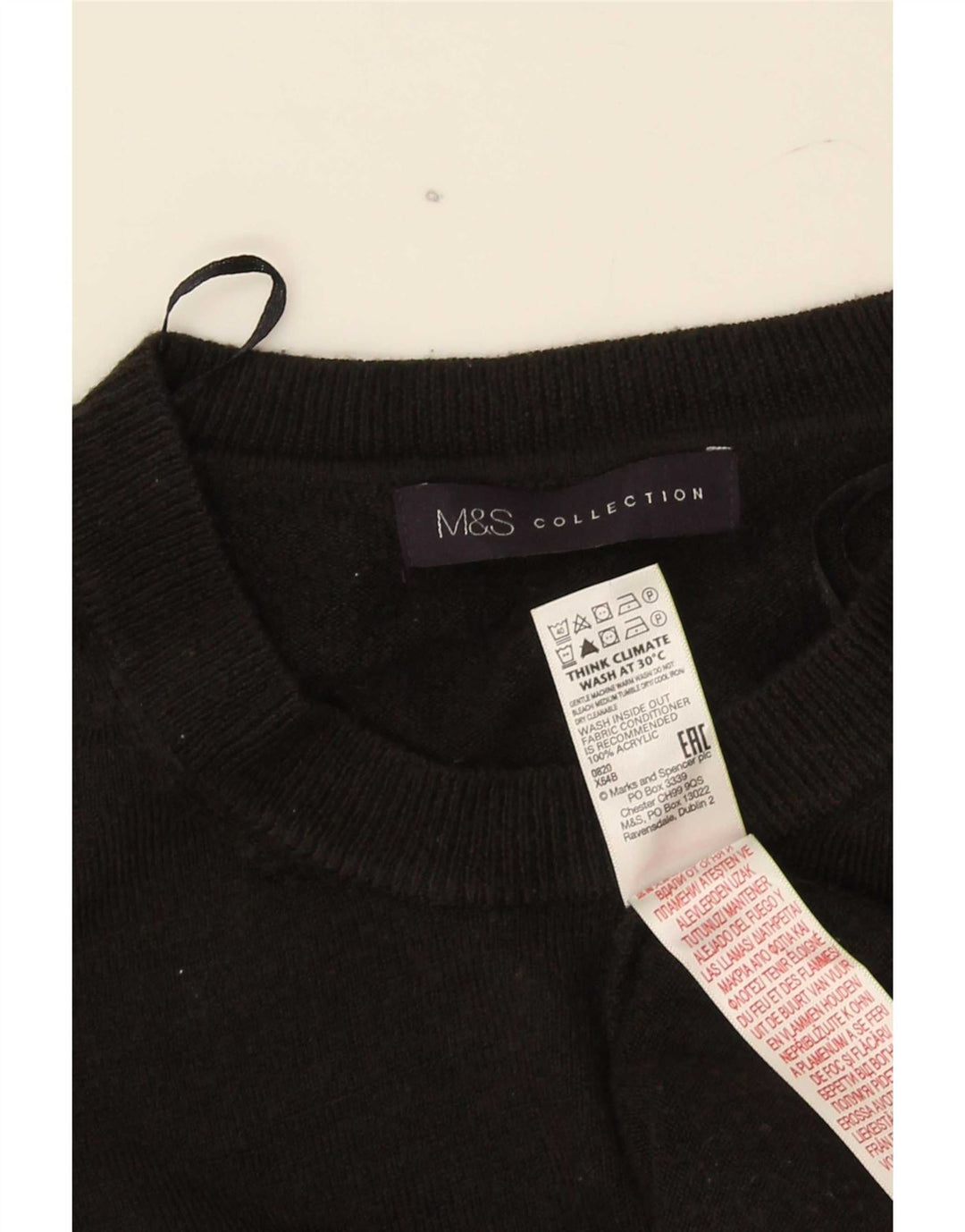 Marks & Spencer Pull à col rond pour femme UK 16 Large Noir