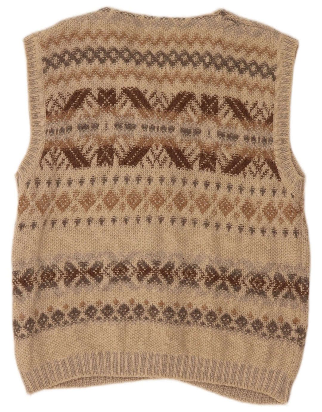 Seventy Cardigan sans manches pour homme en laine beige géométrique