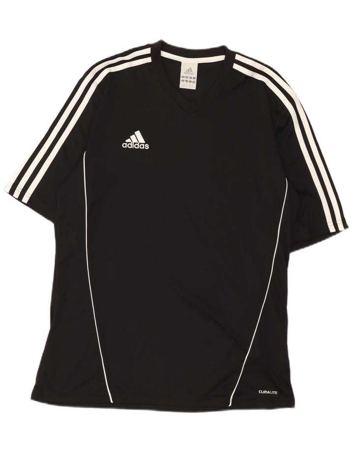 Adidas Hommes Climalite T-Shirt Top Noir Moyen Polyester