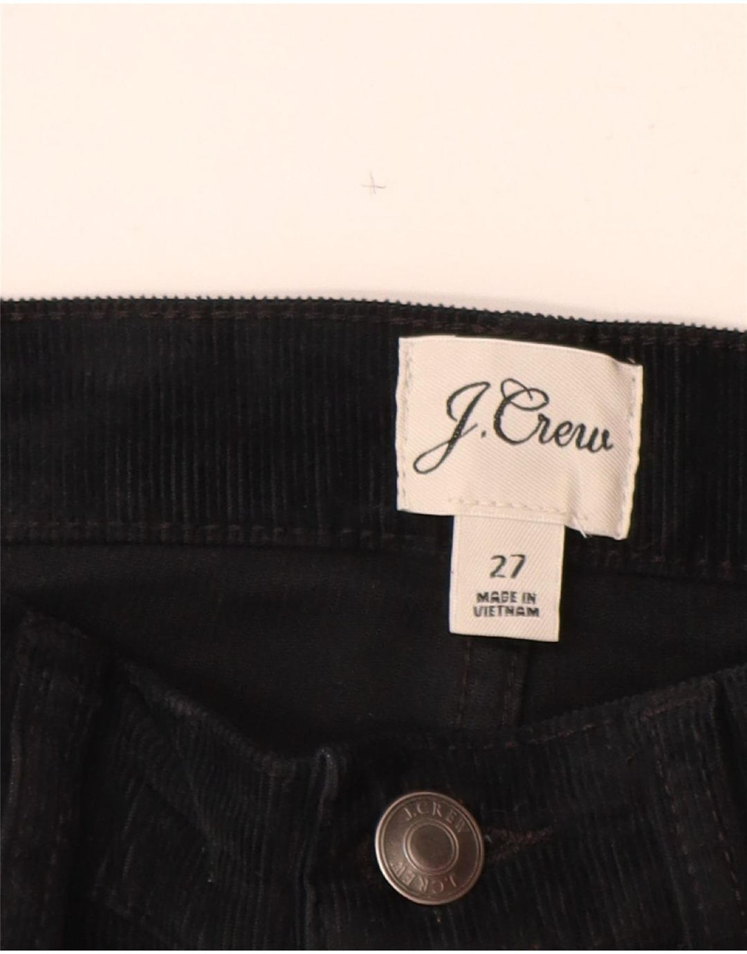 J. CREW Pantalon Slim Velours Côtelé Femme W27 L27 Coton Noir
