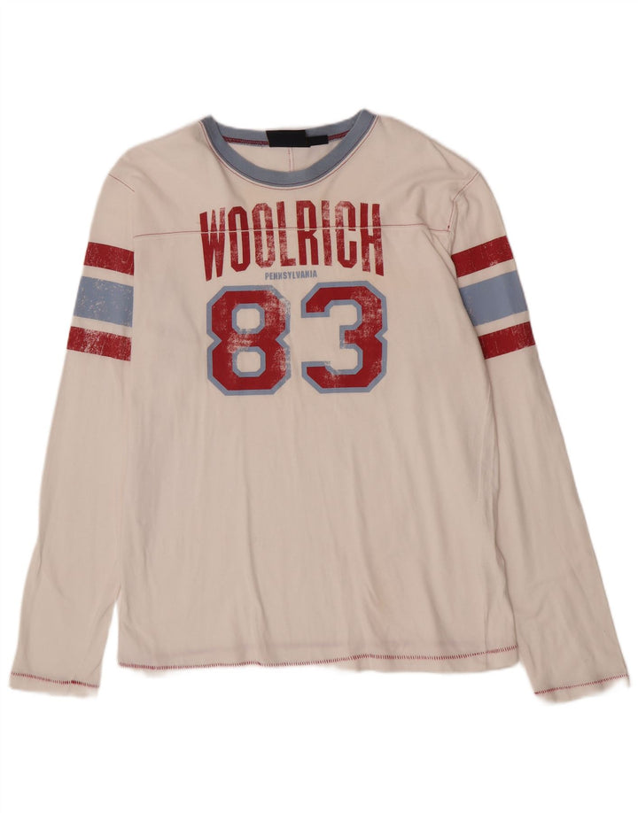 Woolrich Haut graphique à manches longues pour homme en coton blanc