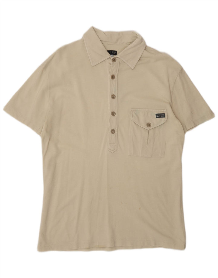 Armani Jeans Polo Homme Blanc Cassé Moyen