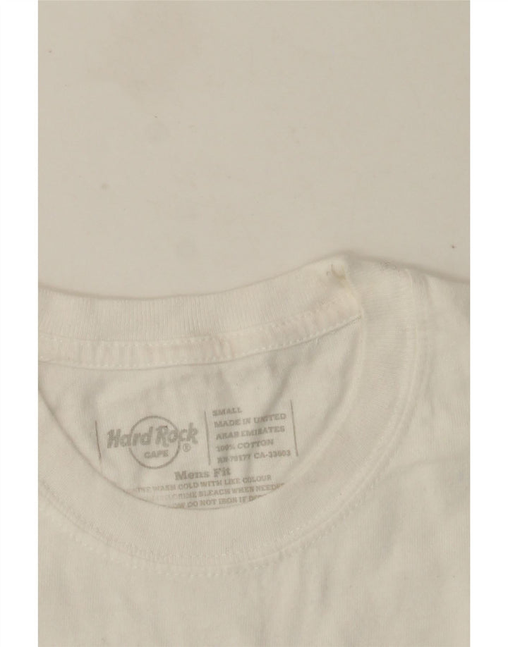 Hard Rock Cafe Hommes Joli T-Shirt Graphique Haut Petit Coton Blanc