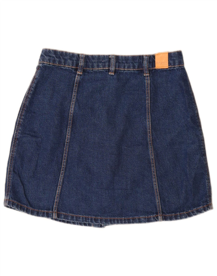 Zara Femme Mini Jupe En Jean Petit W26 Bleu Coton