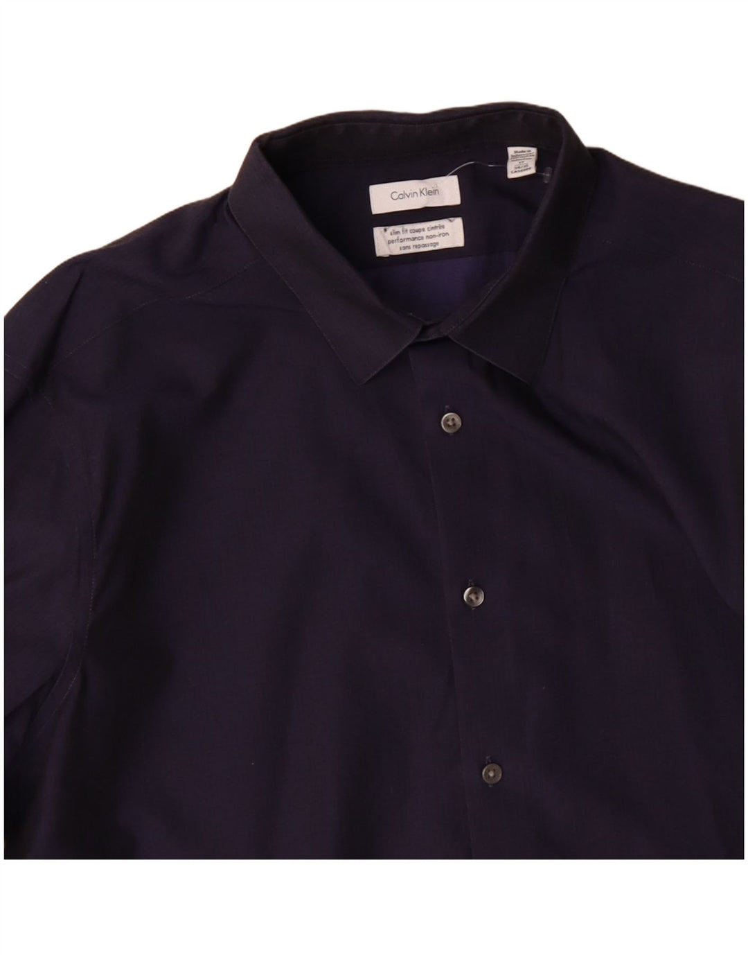 CALVIN KLEIN JEANS Chemise Slim Fit Homme Taille 17 XL Bleu Marine Coton