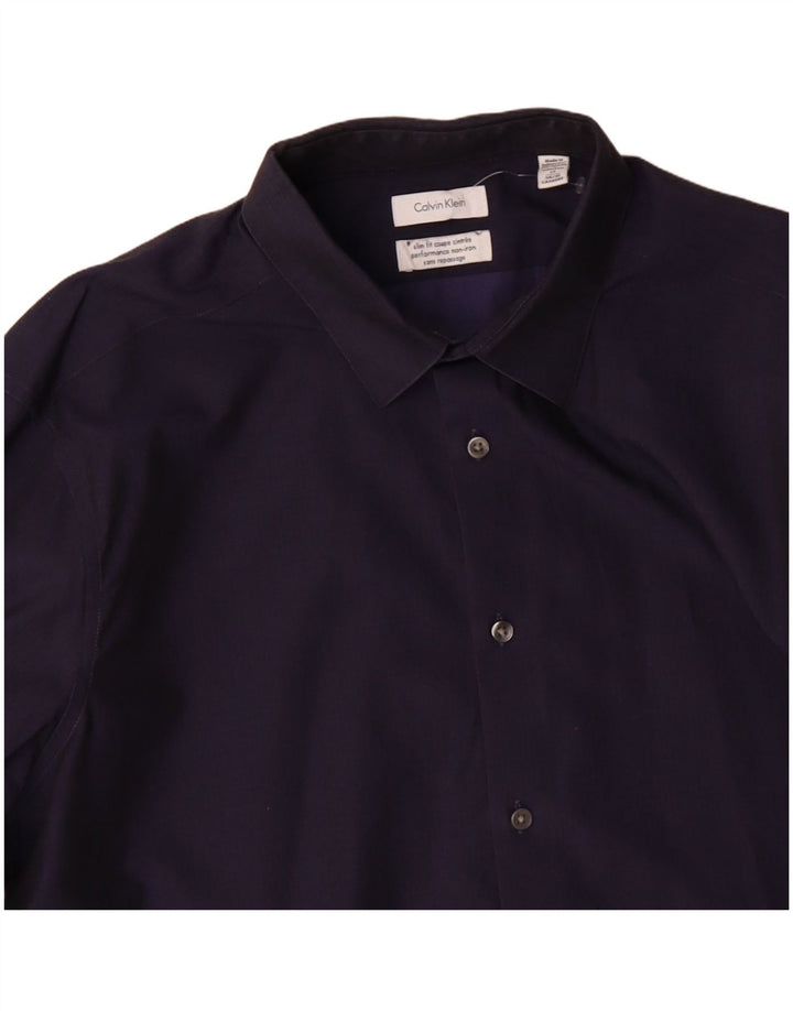 CALVIN KLEIN JEANS Chemise Slim Fit Homme Taille 17 XL Bleu Marine Coton