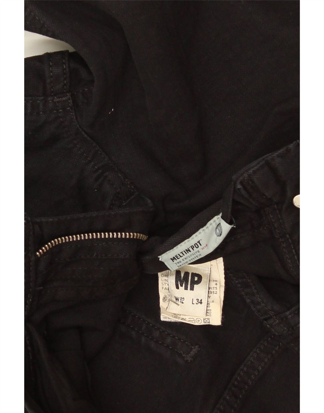 Meltin' Pot Jean Slim Homme W32 L28 Coton Noir